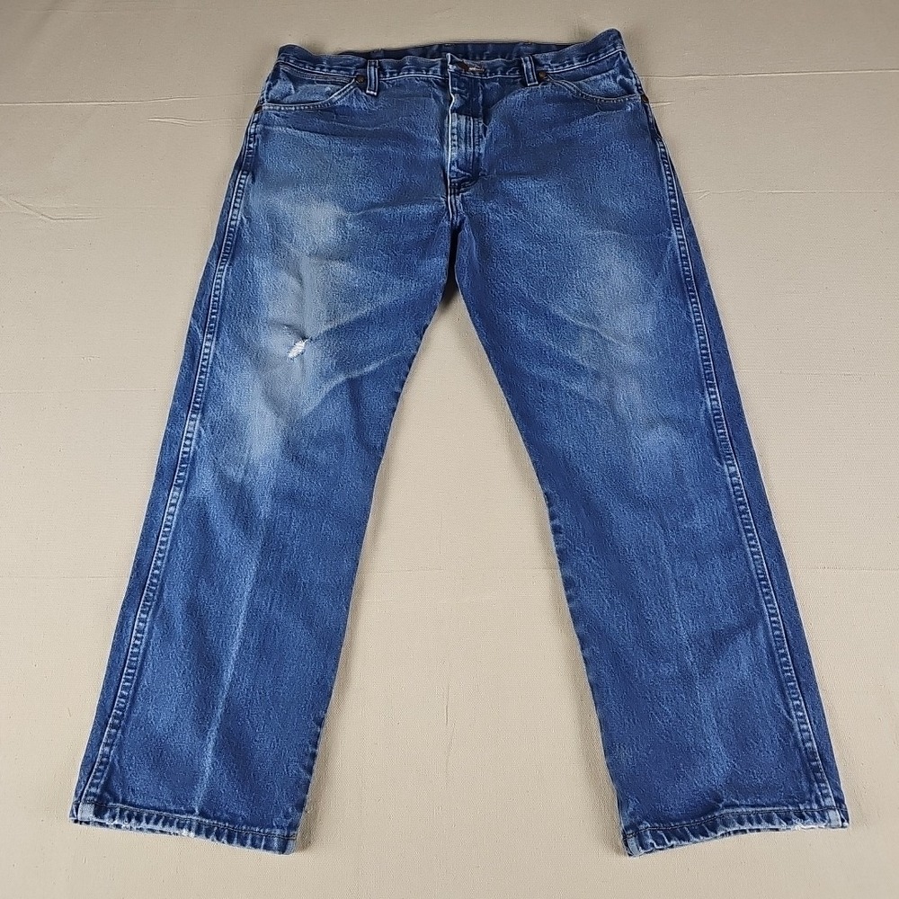 Wrangler Jeans Men's 38x29 Meas. 36x27 Blue 13MWZ Cowboy Cut Western Denim Rodeo